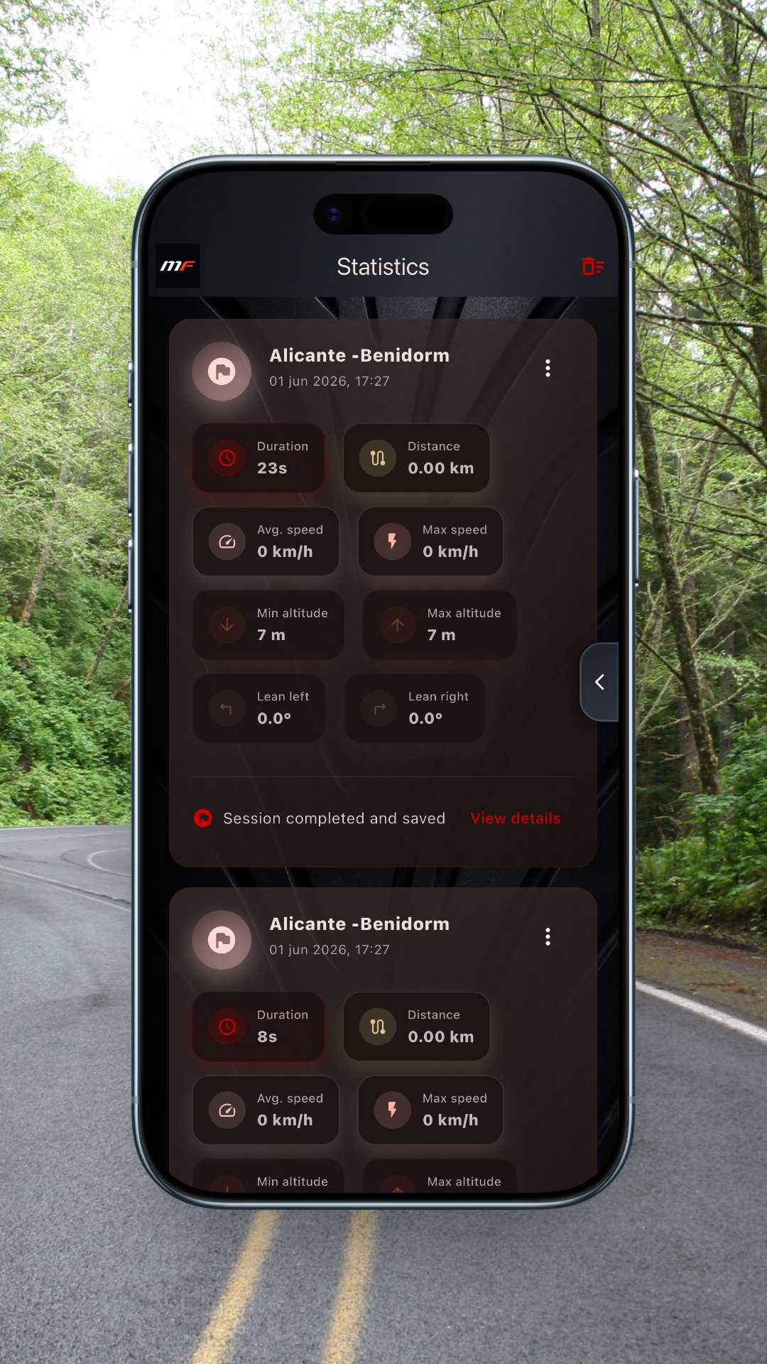 App MotoFlap — Stats